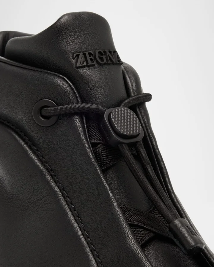 Men's Triple Stitch Leather High-Top Sneakers - Image 4