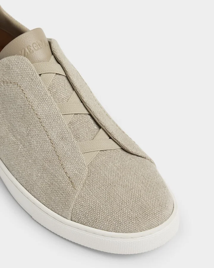 Men's Triple Stitch Linen Slip-On Sneakers - Image 6