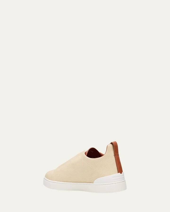 Men's Triple Stitch Linen Slip-On Sneakers - Image 3