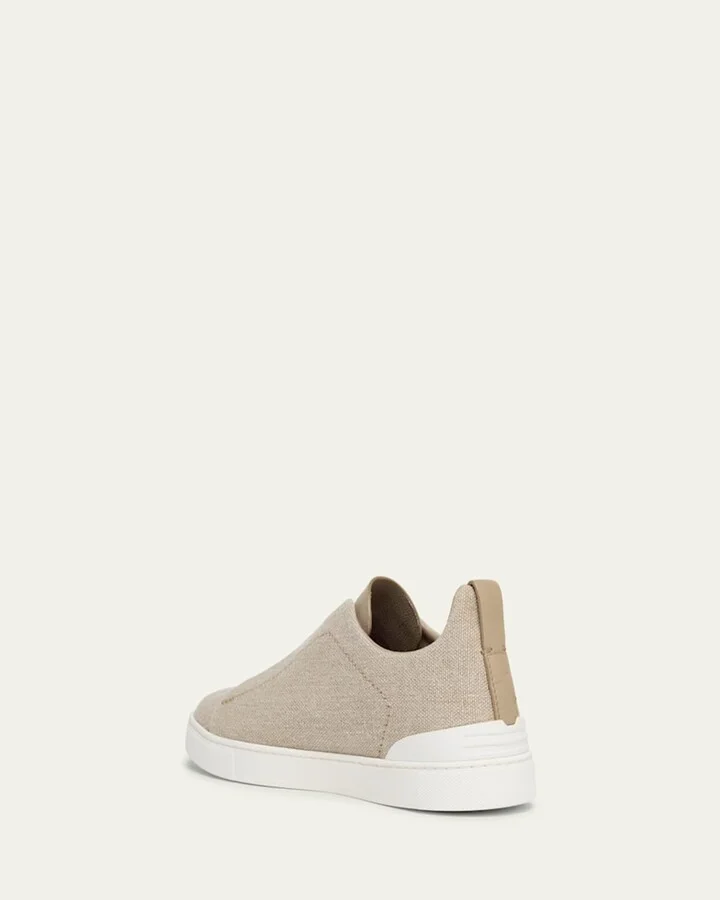 Men's Triple Stitch Linen Slip-On Sneakers - Image 5