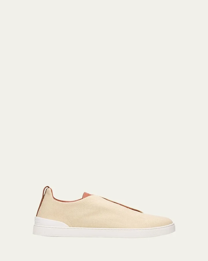 Men's Triple Stitch Linen Slip-On Sneakers
