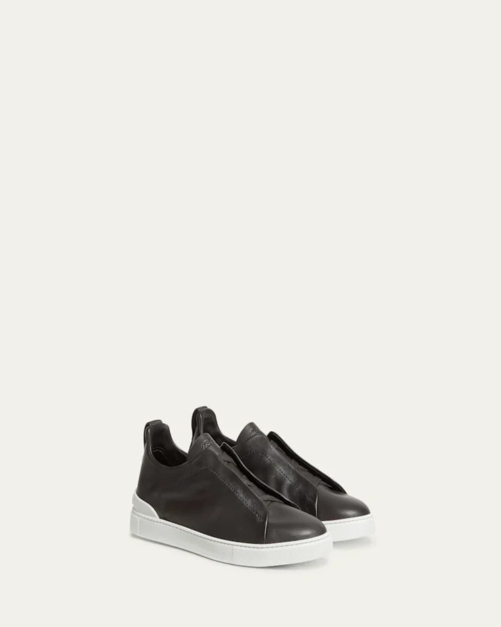 Men's Triple Stitch SECONDSKIN Leather Slip-On Sneakers - Image 4