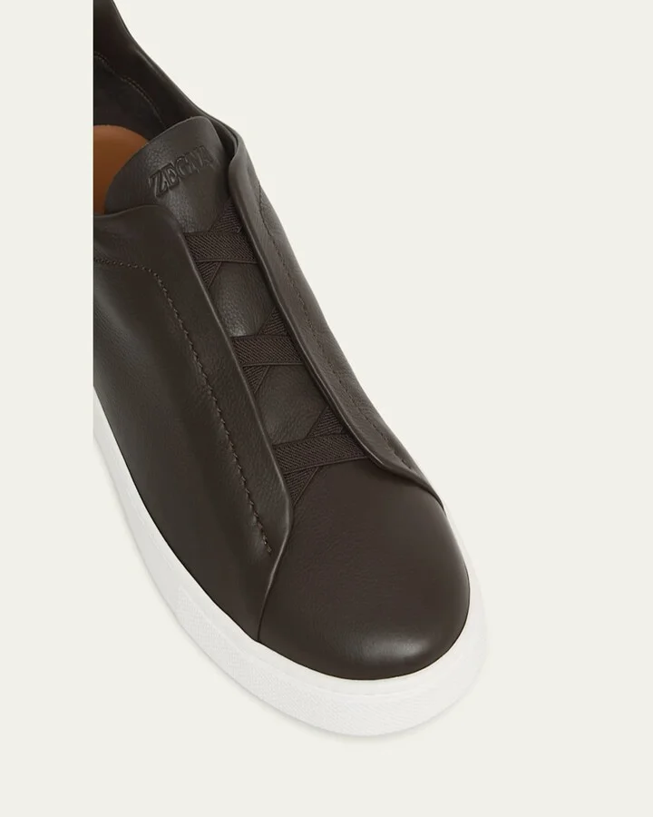 Men's Triple Stitch SECONDSKIN Leather Slip-On Sneakers - Image 11