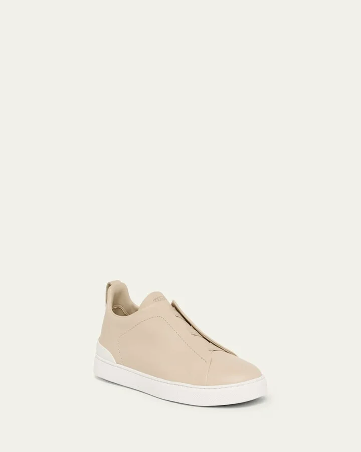 Men's Triple Stitch SECONDSKIN Leather Slip-On Sneakers - Image 2