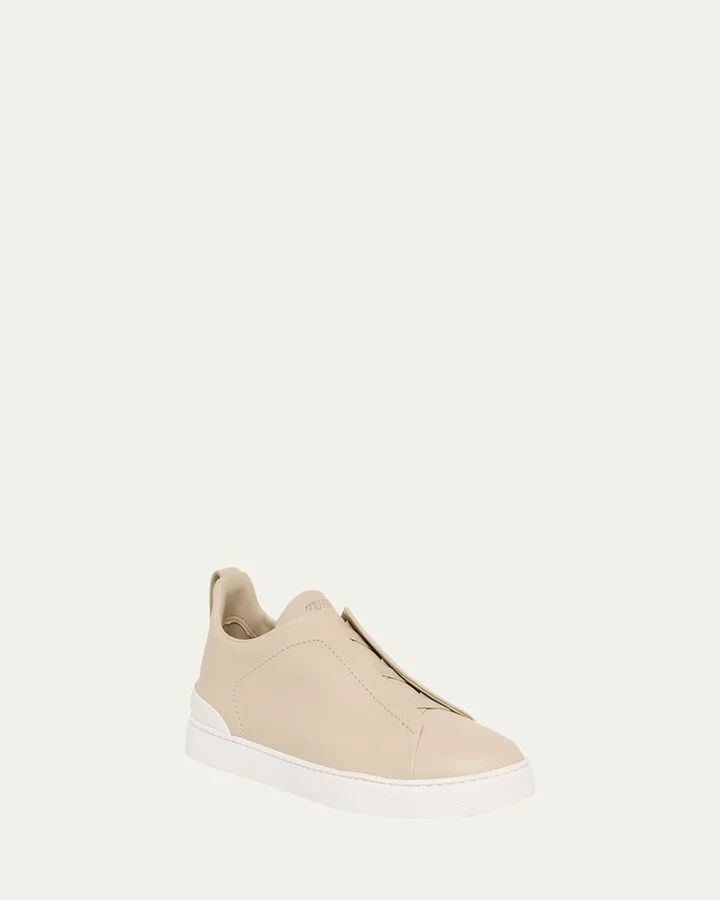 Men's Triple Stitch SECONDSKIN Leather Slip-On Sneakers - Image 5