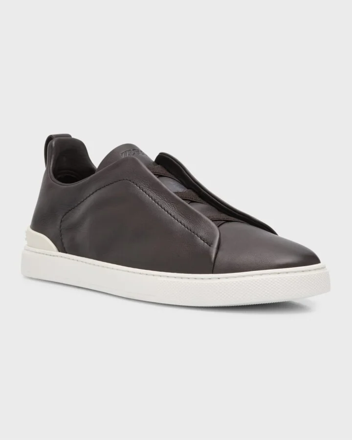 Men's Triple Stitch SECONDSKIN Leather Slip-On Sneakers - Image 2
