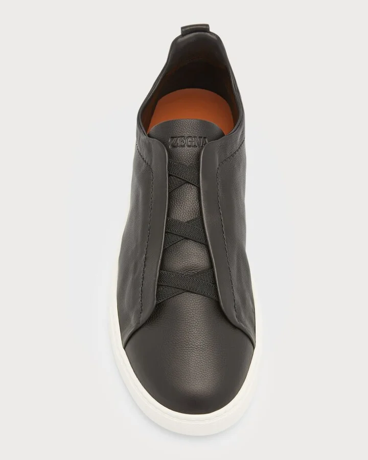 Men's Triple Stitch SECONDSKIN Leather Slip-On Sneakers - Image 4
