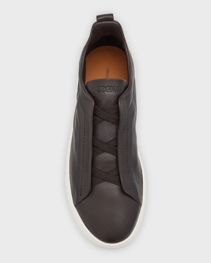 Men's Triple Stitch SECONDSKIN Leather Slip-On Sneakers - Image 5
