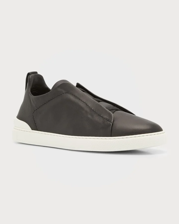 Men's Triple Stitch SECONDSKIN Leather Slip-On Sneakers - Image 8