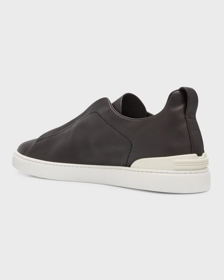 Men's Triple Stitch SECONDSKIN Leather Slip-On Sneakers - Image 9