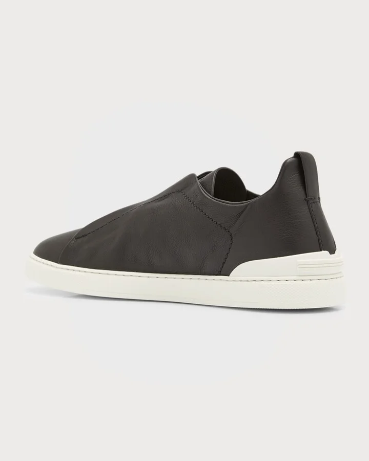 Men's Triple Stitch SECONDSKIN Leather Slip-On Sneakers - Image 11