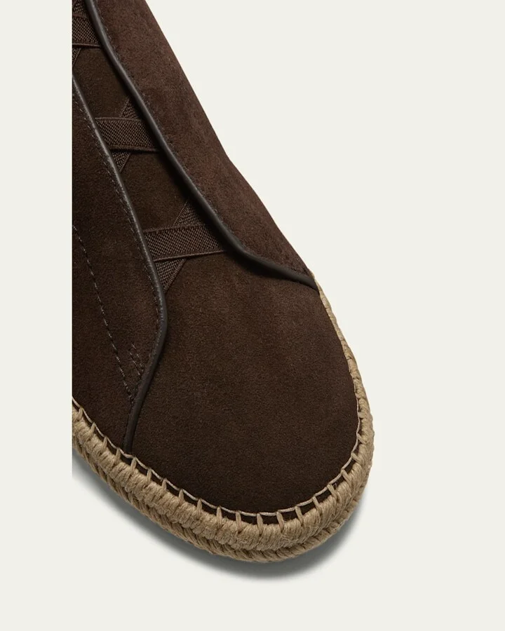 Men's Triple Stitch Suede Espadrille Sneakers - Image 7