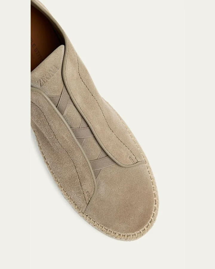 Men's Triple Stitch Suede Espadrille Sneakers - Image 10