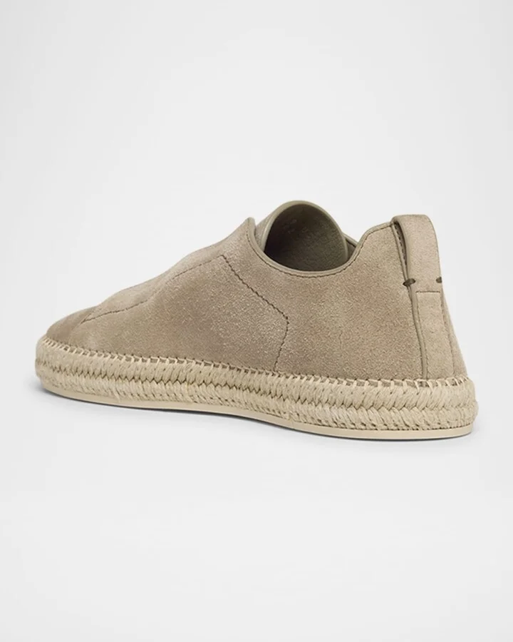 Men's Triple Stitch Suede Espadrille Sneakers - Image 7