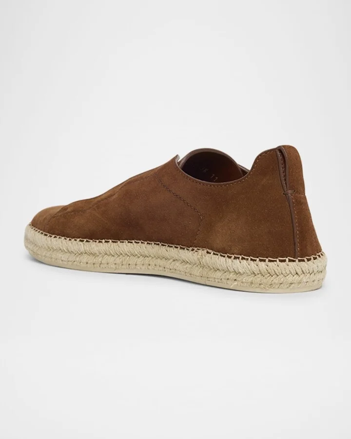 Men's Triple Stitch Suede Espadrille Sneakers - Image 8