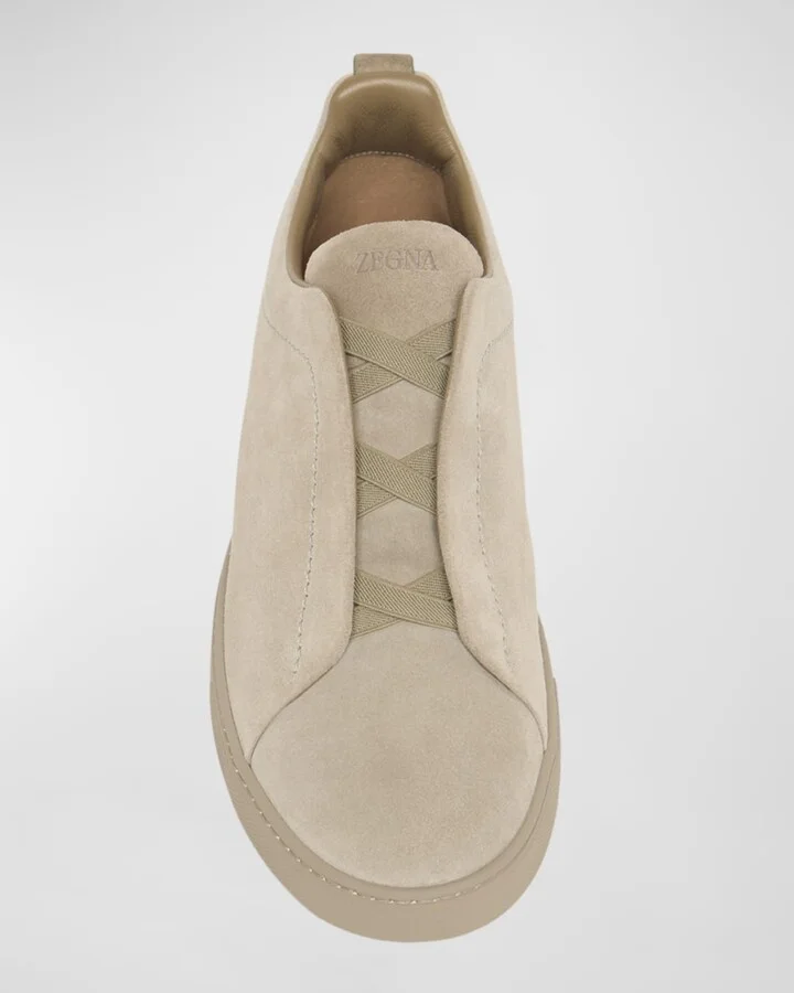 Men's Triple Stitch Suede Low-Top Sneakers - Image 3