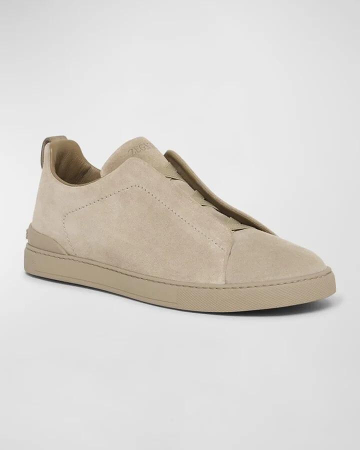 Men's Triple Stitch Suede Low-Top Sneakers - Image 4