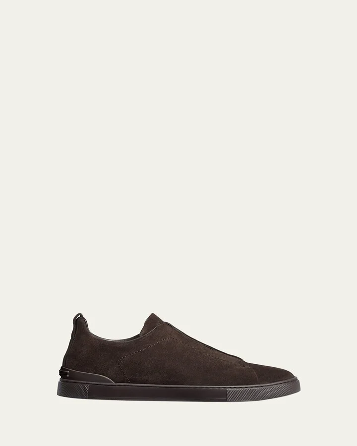 Men's Triple Stitch Suede Low-Top Sneakers