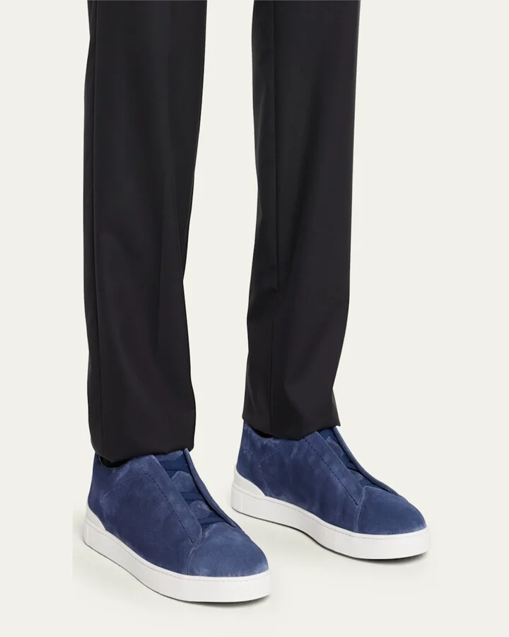 Men's Triple Stitch Suede Sneakers - Image 9