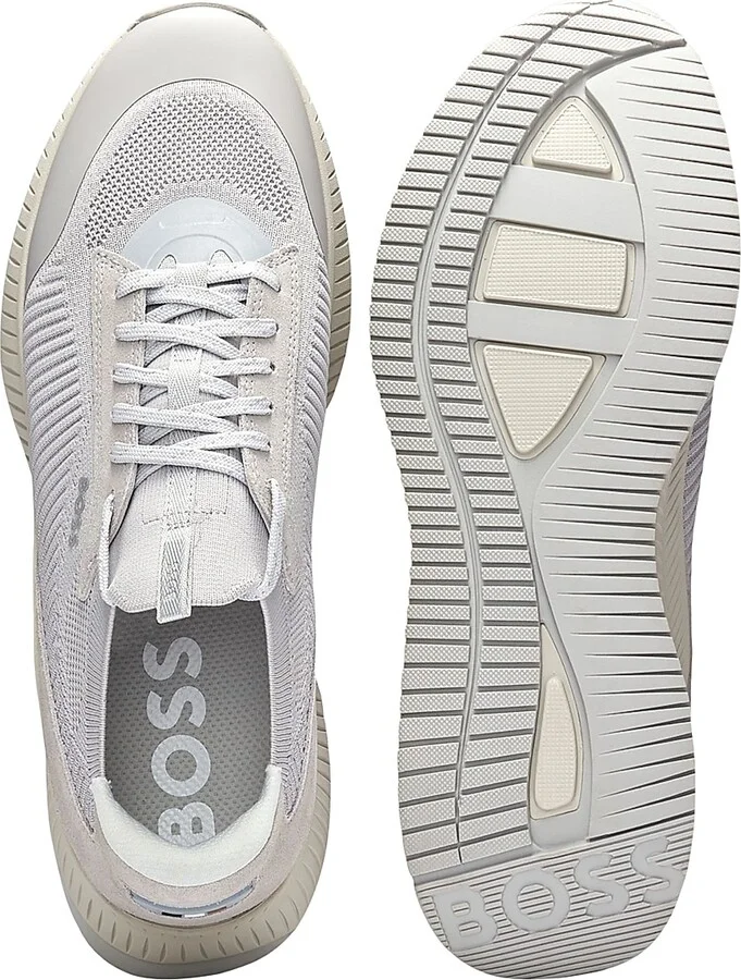 Men's TTNM EVO Trainer Sneakers with Knitted Uppers - Light Gray - Size 8 - Image 3