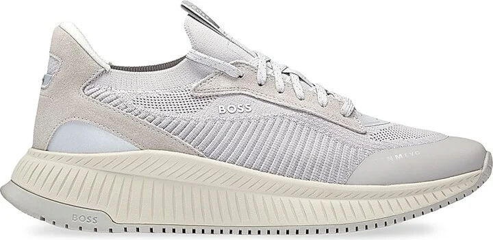 Men's TTNM EVO Trainer Sneakers with Knitted Uppers - Light Gray - Size 8