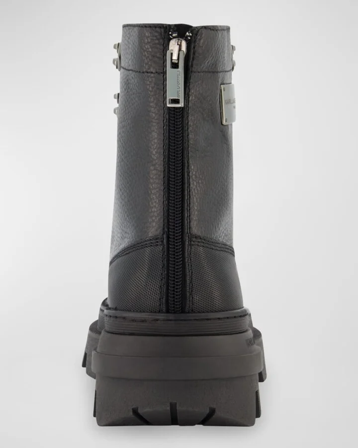 Men's Tumbled Leather Lug Sole Work Boots - Image 2