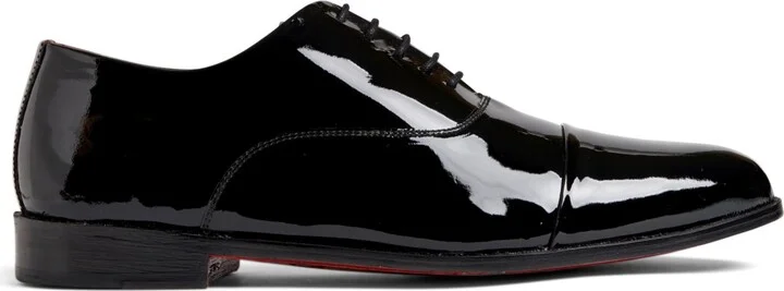 Men's Tuxedo Cap-Toe Oxford Patent Leather Dress Shoe - Image 3