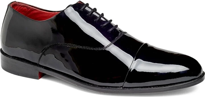 Men's Tuxedo Cap-Toe Oxford Patent Leather Dress Shoe