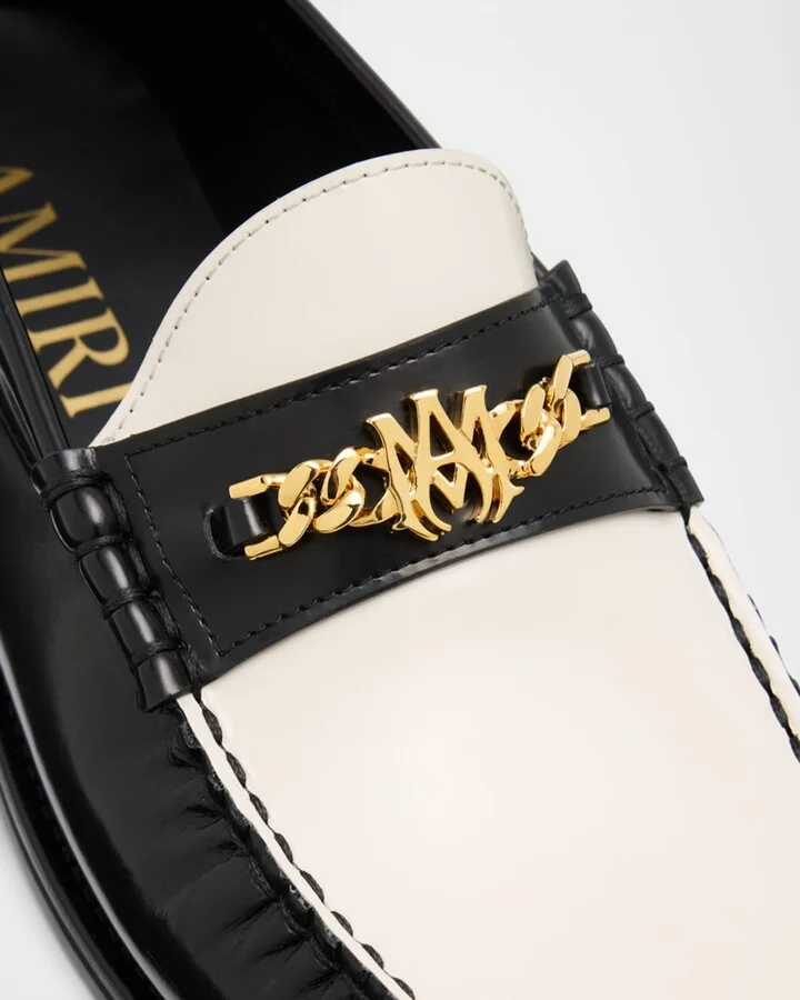 Men's Two-Tone Leather MA Chain Bit Loafers - Image 2
