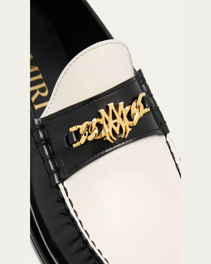 Men's Two-Tone Leather MA Chain Bit Loafers - Image 6