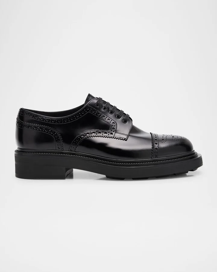 Men's Tyrone Brogue Leather Derby Shoes