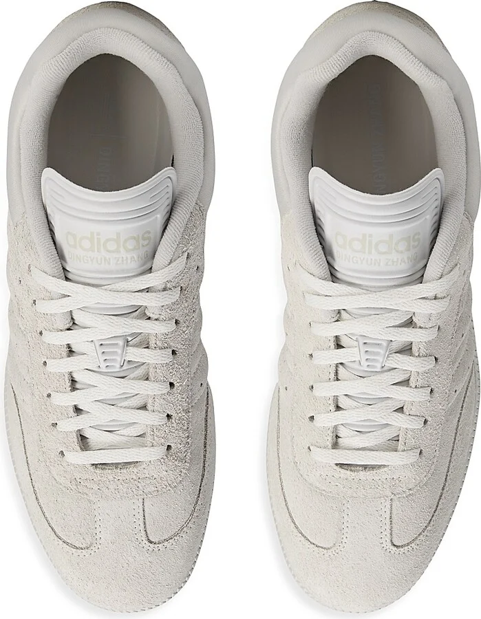 Men's Unisex adidas x Dingyun Zhang Samba Suede Sneakers - White Vapor Grey - Size 12 - Image 4