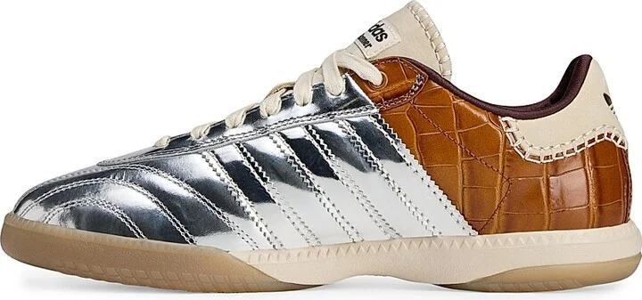 Men's Unisex adidas x Wales Bonner Samba Combo Leather Sneakers - Silver - Size 11 - Image 5