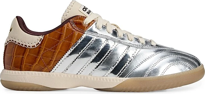 Men's Unisex adidas x Wales Bonner Samba Combo Leather Sneakers - Silver - Size 11