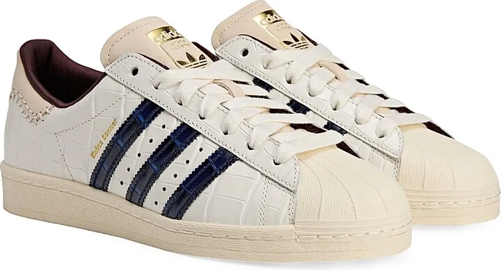 Men's Unisex adidas x Wales Bonner Superstar Crocodile-Embossed Leather Sneakers - White - Size 12 - Image 2