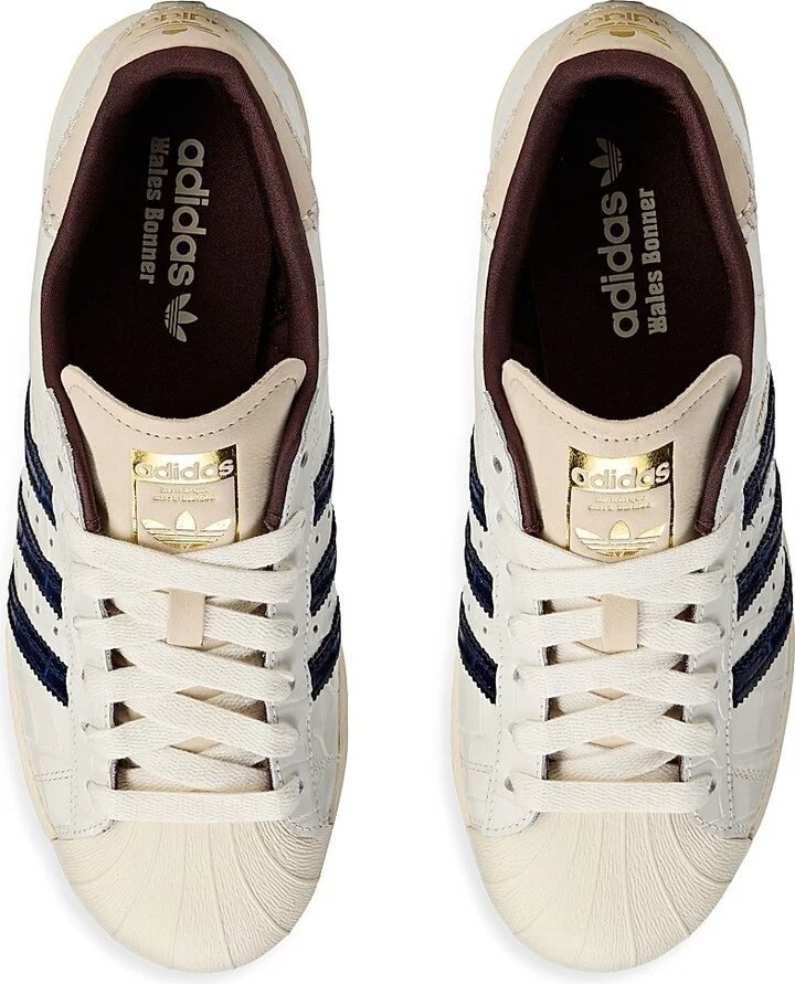 Men's Unisex adidas x Wales Bonner Superstar Crocodile-Embossed Leather Sneakers - White - Size 12 - Image 4