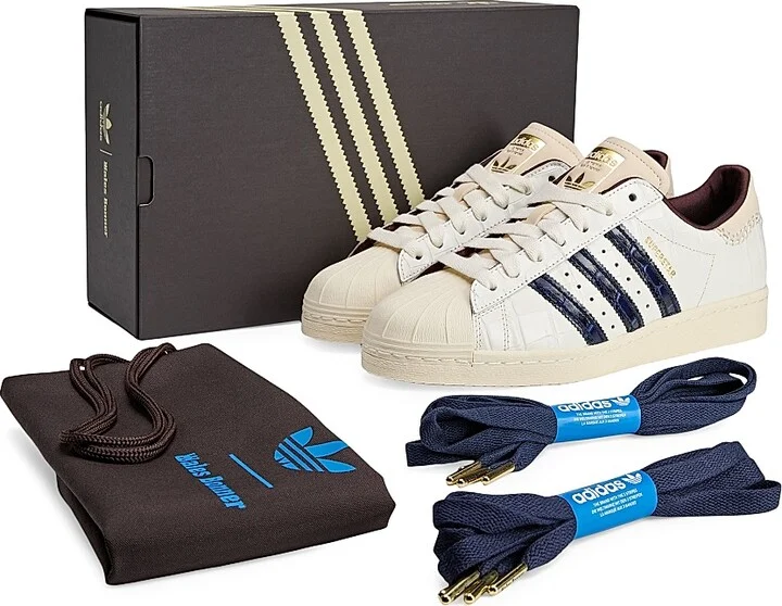 Men's Unisex adidas x Wales Bonner Superstar Crocodile-Embossed Leather Sneakers - White - Size 12 - Image 7