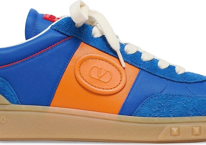Men's Upvillage Low Top Sneakers in Crust Leather and Nylon - Acid Bluette - Size 9 - Image 6