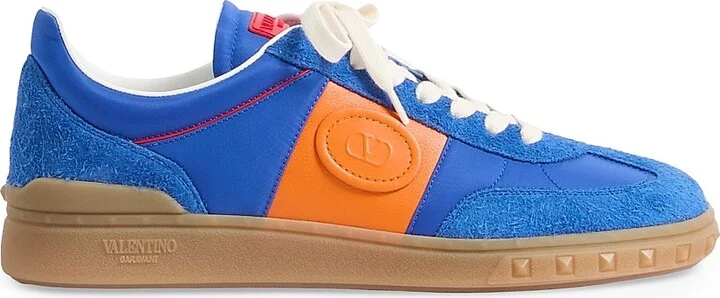 Men's Upvillage Low Top Sneakers in Crust Leather and Nylon - Acid Bluette - Size 9