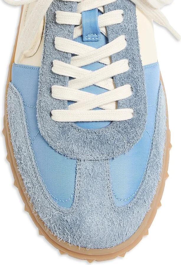 Men's Upvillage Low Top Sneakers in Crust Leather and Nylon - Azure Ivory - Size 9 - Image 5