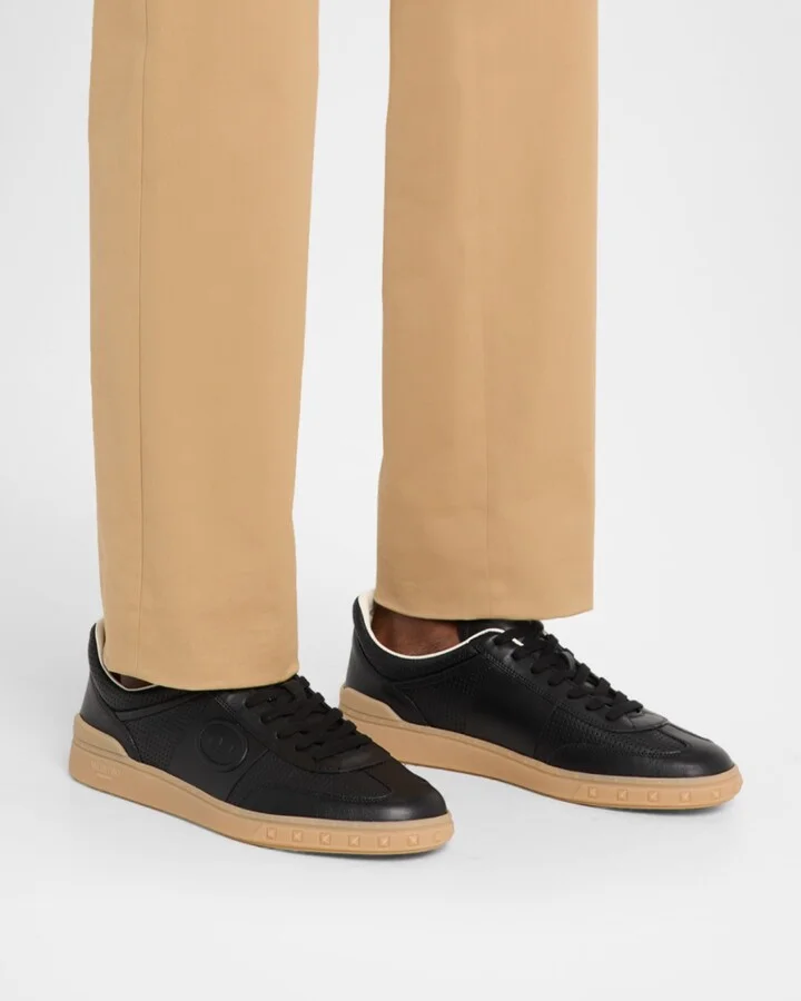 Men's Upvillage Perforated Napa Leather Low-Top Sneakers - Image 2