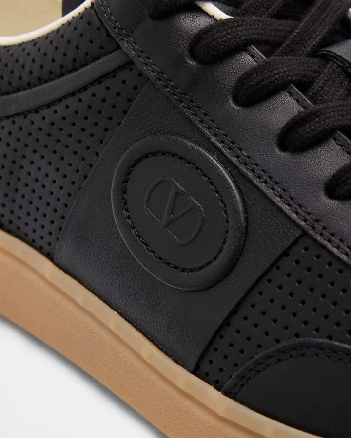 Men's Upvillage Perforated Napa Leather Low-Top Sneakers - Image 3