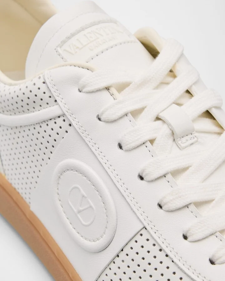 Men's Upvillage Perforated Napa Leather Low-Top Sneakers - Image 9