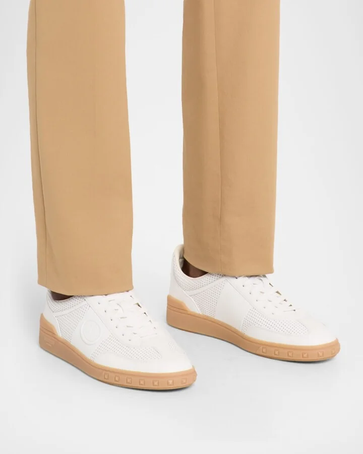 Men's Upvillage Perforated Napa Leather Low-Top Sneakers - Image 10