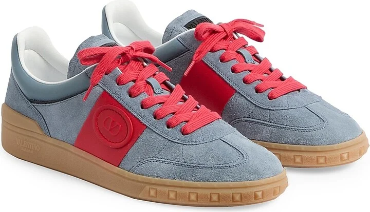 Men's Upvillage Sneakers in Split Leather and Calfskin Nappa Leather - Blue Coral - Size 9 - Image 2