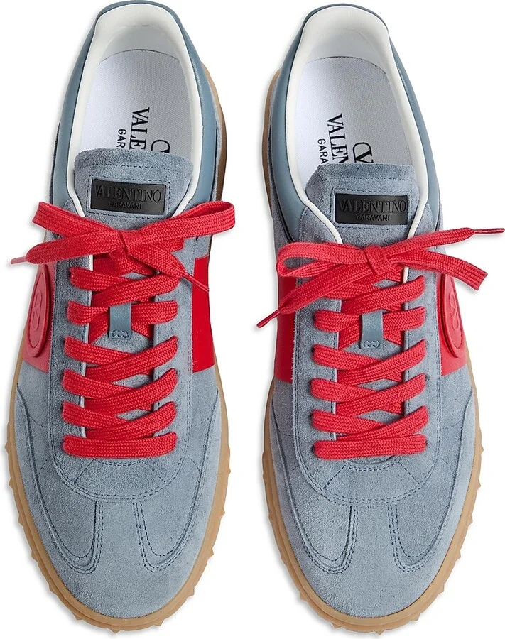 Men's Upvillage Sneakers in Split Leather and Calfskin Nappa Leather - Blue Coral - Size 9 - Image 3