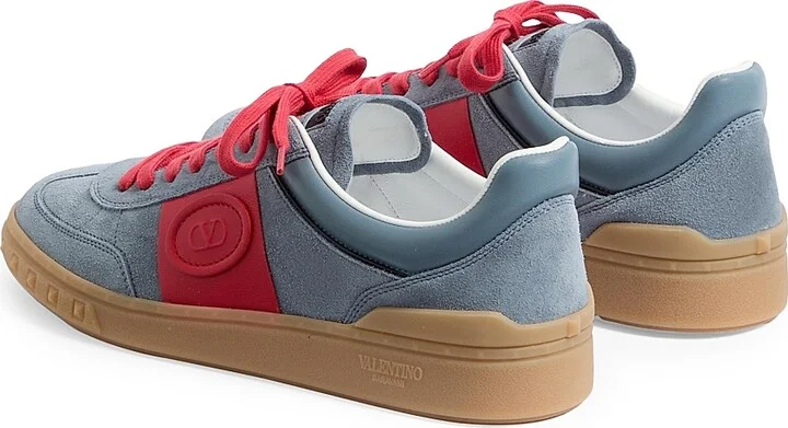 Men's Upvillage Sneakers in Split Leather and Calfskin Nappa Leather - Blue Coral - Size 9 - Image 4