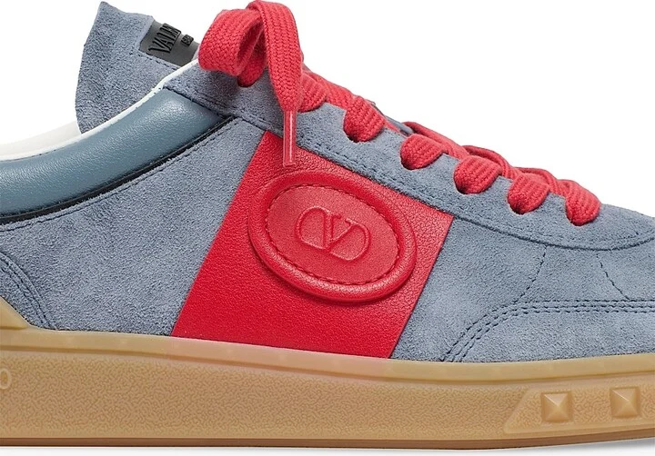 Men's Upvillage Sneakers in Split Leather and Calfskin Nappa Leather - Blue Coral - Size 9 - Image 5