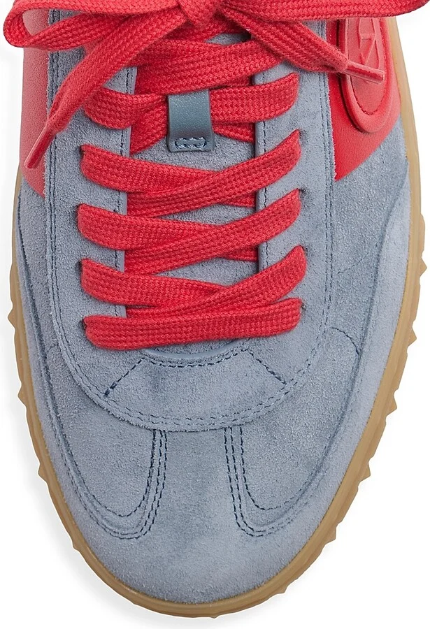 Men's Upvillage Sneakers in Split Leather and Calfskin Nappa Leather - Blue Coral - Size 9 - Image 6