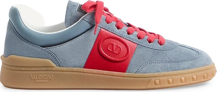 Men's Upvillage Sneakers in Split Leather and Calfskin Nappa Leather - Blue Coral - Size 9